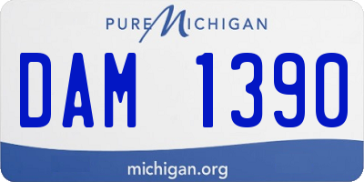 MI license plate DAM1390