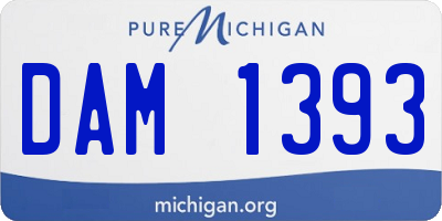 MI license plate DAM1393