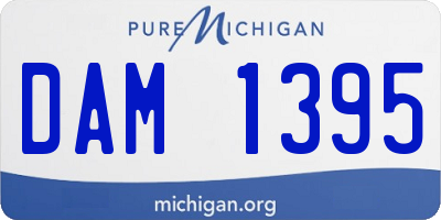 MI license plate DAM1395