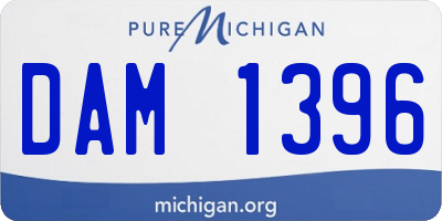 MI license plate DAM1396