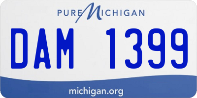 MI license plate DAM1399