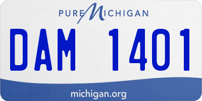 MI license plate DAM1401