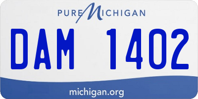 MI license plate DAM1402