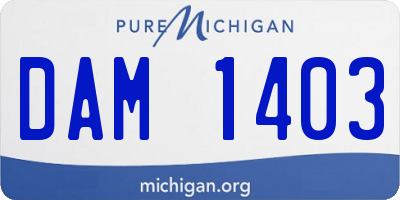 MI license plate DAM1403