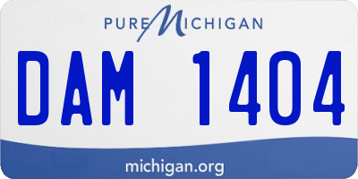 MI license plate DAM1404
