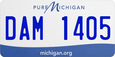 MI license plate DAM1405