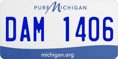 MI license plate DAM1406