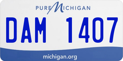 MI license plate DAM1407