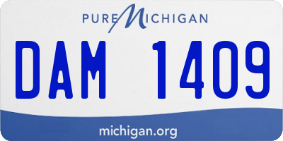 MI license plate DAM1409