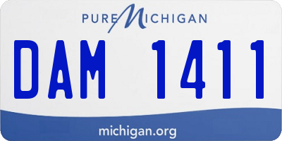 MI license plate DAM1411