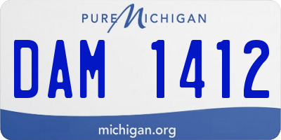 MI license plate DAM1412