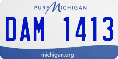 MI license plate DAM1413