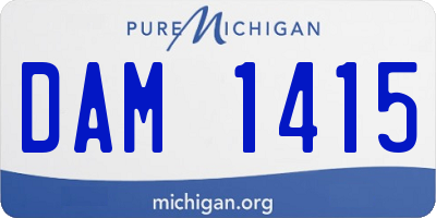 MI license plate DAM1415