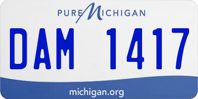 MI license plate DAM1417