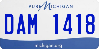 MI license plate DAM1418