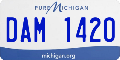 MI license plate DAM1420