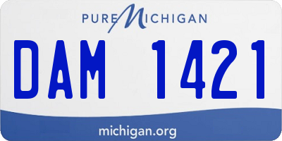 MI license plate DAM1421
