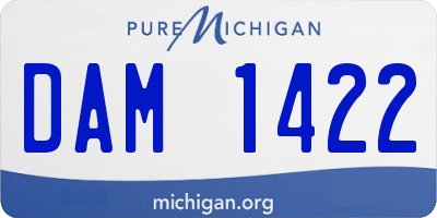 MI license plate DAM1422