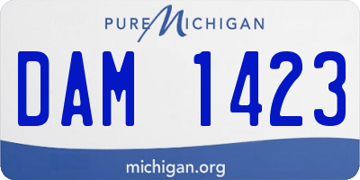 MI license plate DAM1423