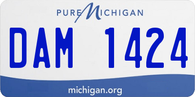 MI license plate DAM1424