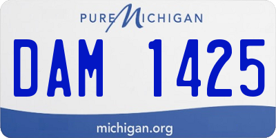 MI license plate DAM1425