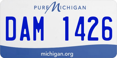 MI license plate DAM1426