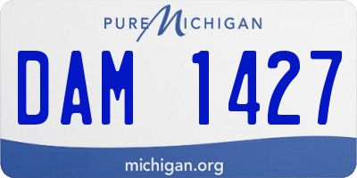 MI license plate DAM1427