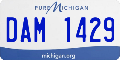 MI license plate DAM1429