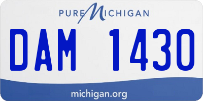 MI license plate DAM1430