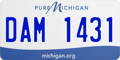 MI license plate DAM1431