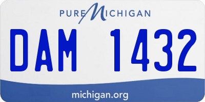 MI license plate DAM1432