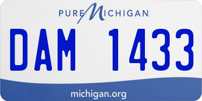 MI license plate DAM1433