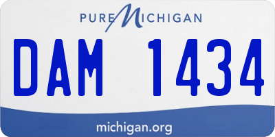 MI license plate DAM1434