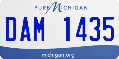 MI license plate DAM1435