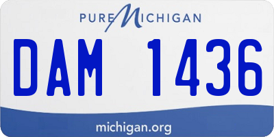 MI license plate DAM1436