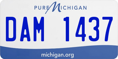 MI license plate DAM1437