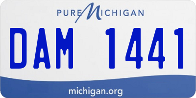 MI license plate DAM1441