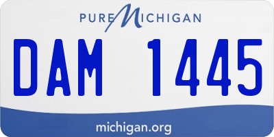 MI license plate DAM1445