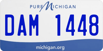 MI license plate DAM1448