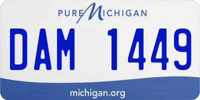 MI license plate DAM1449