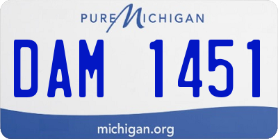 MI license plate DAM1451