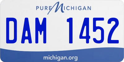 MI license plate DAM1452