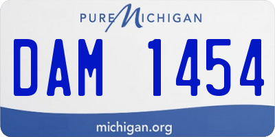 MI license plate DAM1454