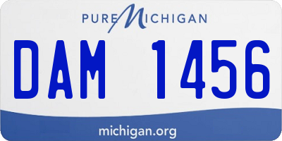 MI license plate DAM1456