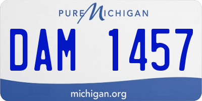 MI license plate DAM1457