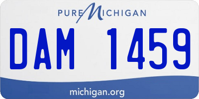 MI license plate DAM1459