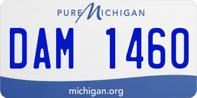 MI license plate DAM1460