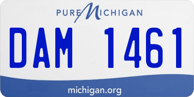 MI license plate DAM1461