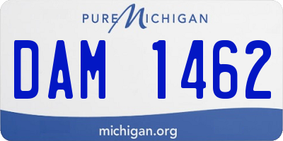 MI license plate DAM1462