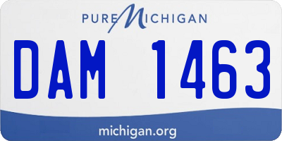 MI license plate DAM1463